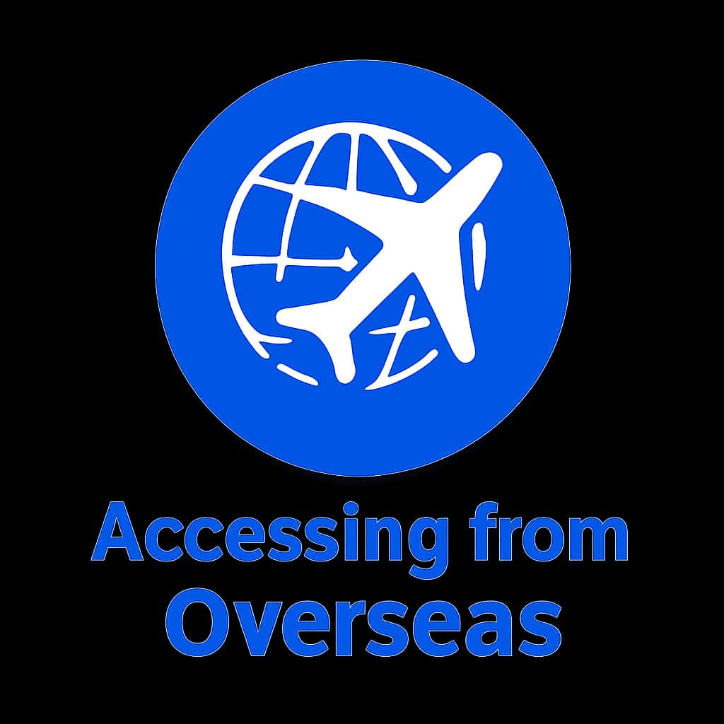 Icon illustrating global access to a digital service.
