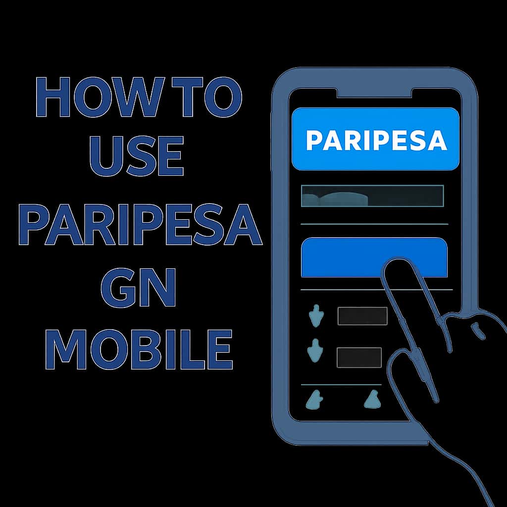 Illustration detailing key features of Paripesa mobile app.