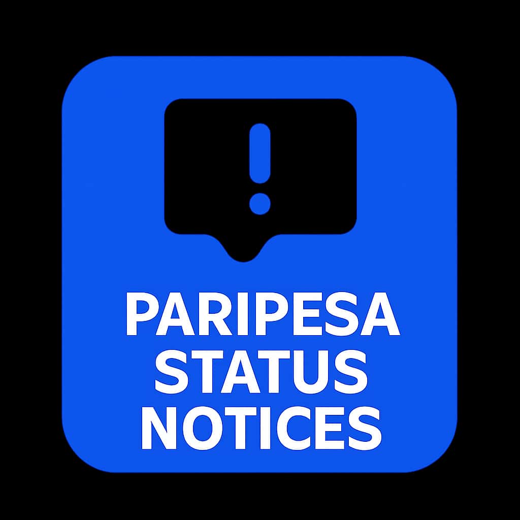 A professional badge representing Paripesa Status Notices.