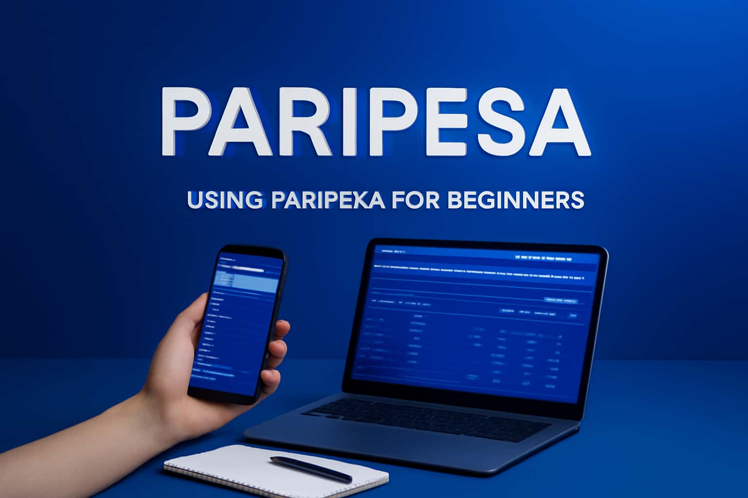 An informational scene showcasing the Paripesa platform, designed for beginners.
